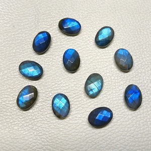 100% tự nhiên màu xanh lửa Labradorite cabochon-cả hai bên kiểm tra cắt mịn đánh bóng để làm đồ trang sức (gói 10) - Product Image 1