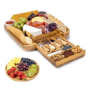 Ensemble de planches à découper en bambou personnalisées avec logo, pour fromages et charcuteries, 33x33x4.5cm, écologiques, durables, promotionnelles - Product Image 3