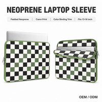 Funda de Neopreno Personalizada para Portátil con Estampado de Camuflaje para Mujer, Bolsa para Computadora de 13-16 Pulgadas con Cierre y Ribete de Color Personalizado