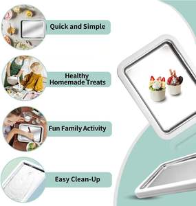 Kit per Gelato Arrotolato, Vassoio per Gelato Arrotolato Fai-da-Te con 2 Raschietti, Macchina per Gelato Arrotolato Casalingo - Product Image 5