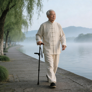 Bastón Ergonómico Plegable <span class=keywords><strong>de</strong></span> Fibra <span class=keywords><strong>de</strong></span> Carbono JINDA con Altura Ajustable y 2 Puntas Antideslizantes, Bastón Ligero para Personas Mayores - Product Image 4