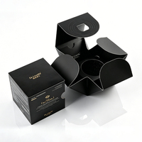 Boîte cadeau pliable hexagonale personnalisée avec impression de fleurs, emballage de luxe en carton noir pour pots cosmétiques avec logo