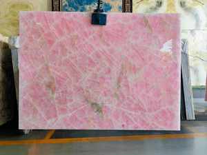 Losa de cristal rosa, mesa de comedor de ónix Rosado, tocador de baño, encimera de cocina, fondo retroiluminado, función de pared <span class=keywords><strong>e</strong></span> recepción - Product Image 6