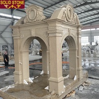 Vente chaude personnalisé granit luxe design monument grande taille famille beige marbre granit mausolée