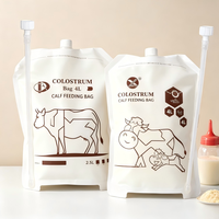 Sac de stockage de lait de colostrum 2,5L 4L, poche d'alimentation pour veau avec valve de distribution pour pasteurisation et congélation, fournisseur OEM de produits laitiers