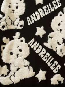 Pull en tricot brodé à col rond personnalisé Pull en tricot à motif de dragon mignon Pull en tricot décontracté pour hommes - Product Image 4