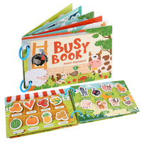 Jouets éducatifs Montessori pour la maternelle et la petite enfance, livre d'activités avec des images d'animaux de dessin animé et des activités avec des autocollants pour les enfants