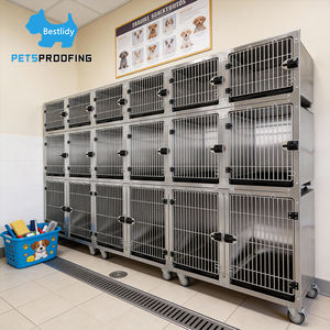 304 RVS Stapelbare Huisdierenkooi Grote Maat 3-Laags Combinatie Huisdierenkooi Dierenkliniek Kat en Hond Kooi Leverancier - Product Image 1