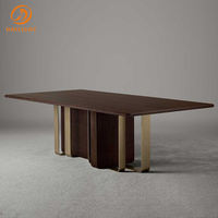 Ensemble table à manger ronde de luxe 12 places en marbre design en métal
