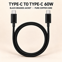 Kabel Pengisian Daya USB C ke USB C 60W Berbahan Kain |   Supplier Grosir OEM untuk Ihpone18