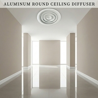 Diffuseur rond en aluminium anodisé RS250, blanc, pour système de ventilation, vente en gros