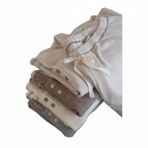 Ensemble de pyjama décontracté pour la famille, manches courtes, tissu en coton respirant, doux et frais, vêtements de nuit pour l'été, tenue assortie pour la maison - Product Image 2