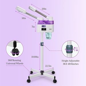 Máquina de Vapor Facial para Hidroterapia de Salón de Belleza, Limpieza de Poros, Doble Tubo, Pulverizador Frío y Caliente - Product Image 5