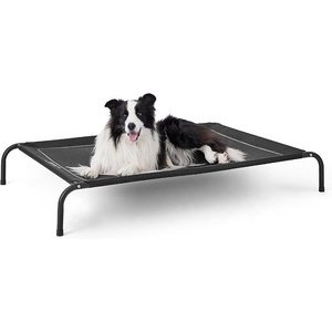 Groot Formaat Verkoelend Verhoogd Huisdierbedframe Voor Honden Ademend Mesh Draagbaar Indoor Opgeheven Hondenhangmat Voor Buiten Met Solide Patroon - Product Image 1