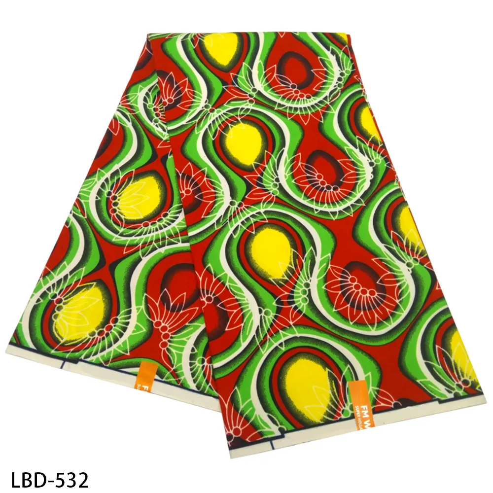 Groothandel Afrikaanse Wax Prints Stof Ankara Gebreide Polyester Wax Stof Voor Kledingstuk