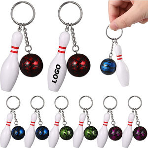 Gantungan kunci bola Bowling Mini untuk tas dan mobil, hadiah cincin kunci baru yang menyenangkan untuk pecinta olahraga dan hadiah promosi - Product Image 1