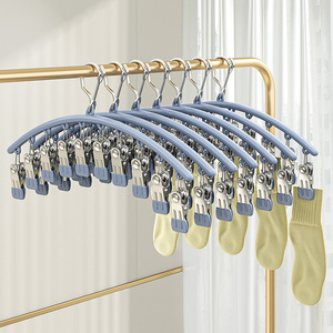 Stainless Steel Sock <b>Clips</b> Multi <b>Clip</b> Windproof Residue Free Drying Rack For Underwear Clothes Organizer Gullwing Shape <b>Hook</b> - Product Image 1