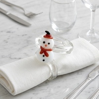 Lot de porte-serviettes en verre de Noël - Supports créatifs en forme de dessin animé pour la mise en table des hôtels et restaurants occidentaux