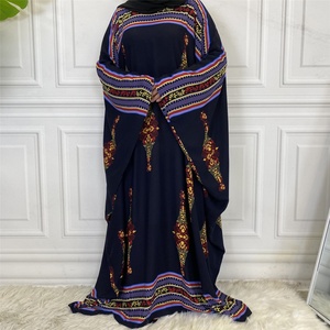 6427# Cotton Colorful Pattern Batwing Sleeve Tradition Prayer Abaya Dress Muslim <b>Islamic</b> Clothing - Product Image 5