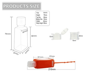 Botella de Viaje PET de 30 ml con Logotipo Personalizado, con Soporte de Silicona, Portátil, Recargable, para Desinfectante de Manos, OEM ODM - Product Image 5