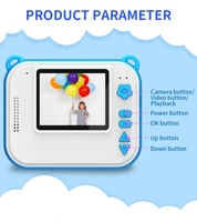 Cámara Instantánea para Niños con Doble Lente 1080P, Cámara Digital Infantil con Impresora de Papel Térmico, Regalo de Cumpleaños y Navidad
