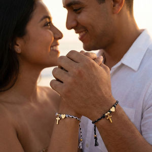 Go2boho 约定手链套装 情侣心形圣母玛利亚吊饰编织绳情人节礼物 - Product Image 3