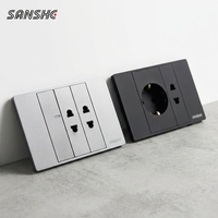 Interrupteurs muraux modulaires ultra-minces SANSHE CE de type 118, prises universelles allemandes Schuko de type E pour la maison et le bureau