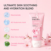 LAIKOU Sakura & Aloe Vera Gel Pelembap 50g Gel Wajah Melembapkan dan Menenangkan untuk Semua Jenis Kulit, Digunakan di Malam Hari