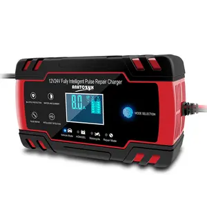 12V 8A Car Motorcycle Battery Charger Pulse Repair Display Digital Intelligent Full Automatic Lead Battery Charger