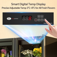 Vitrine réfrigérée 3 portes noire à refroidissement par ventilateur pour fleurs - Contrôle numérique de la température sans givre pour fleuriste