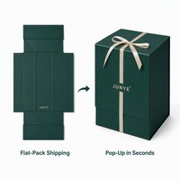 Nouveau modèle en promotion : Boîte cadeau pliable à fermeture magnétique pour parfums, vêtements et cosmétiques, avec ruban satiné et emballage plat
