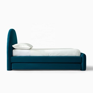 Meubles <span class=keywords><strong>de</strong></span> chambre à coucher Offre Spéciale le <span class=keywords><strong>type</strong></span> exquis et simple lit rembourré arqué lit double <span class=keywords><strong>de</strong></span> couleur personnalisée avec des rouleaux - Product Image 4