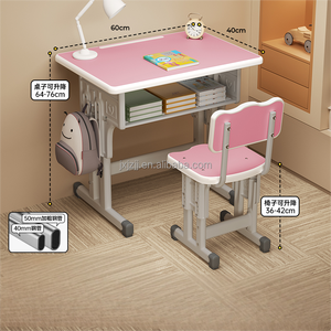 Meubles scolaires réglables - Ensemble bureau et chaise individuels en métal pour salle de classe <span class=keywords><strong>primaire</strong></span>, fabriqués en <span class=keywords><strong>MDF</strong></span> - Product Image 5