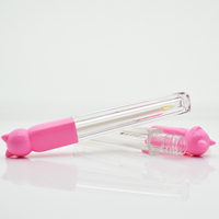 Benutzer definiertes Logo Einzigartige Mini Lip gloss Tubes Behälter Transparente Lippen Flüssige Flasche Cat Cover 3ml
