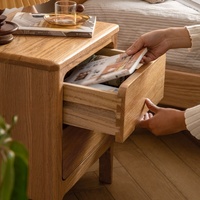 Table de chevet de luxe en bois de chêne, meuble de chambre moderne et minimaliste en bois massif, table de rangement