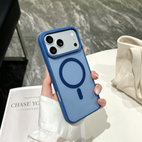 Étui magnétique mat en TPU PC pour iPhone Duo16 17 18 Pro Max, coque de téléphone magnétique colorée antichoc, étui de protection pour téléphone portable