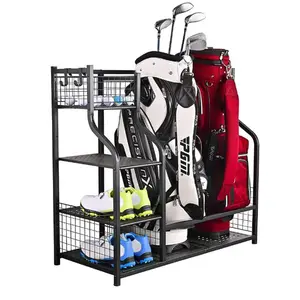 Golf Storage Garage Organizer Stand e Outros Golfing Equipment Rack Extra Large Design para Clubes de Golfe Acessórios