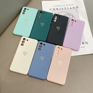 <span class=keywords><strong>Coque</strong></span> de téléphone givrée en TPU souple avec motif cœur estampé or pour <span class=keywords><strong>Samsung</strong></span> S25 S26 Ultra S24 FE – Étui économique - Product Image 2