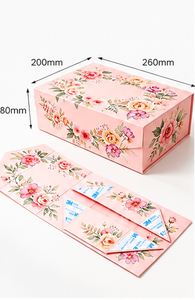 Custom <b>Floral</b> Pattern Collapsible Gift <b>Box</b> Recyclable Paperboard Easy Assembly for Small Gifts Accessories Foldable Gift <b>Box</b> - Product Image 2