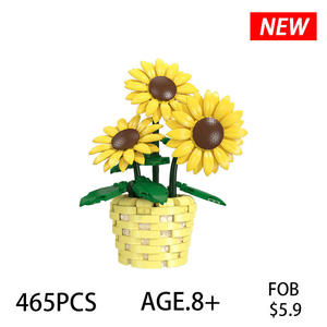 Jie Star X88071 Juguete Educativo <span class=keywords><strong>de</strong></span> Plástico ABS, Tulipán en Maceta, <span class=keywords><strong>Ramo</strong></span> <span class=keywords><strong>de</strong></span> <span class=keywords><strong>Flores</strong></span> Inmortales <span class=keywords><strong>de</strong></span> Simulación, Regalo para el Día <span class=keywords><strong>de</strong></span> San Valentín - Product Image 1