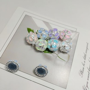 Fermoir magnétique ovale en alliage électroplaqué incrusté de diamants, accessoires de bijouterie DIY grande taille - Product Image 1