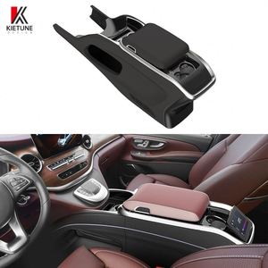 Boîte de rangement pour accoudoir de voiture <span class=keywords><strong>avec</strong></span> porte-gobelet, chargeur USB, en cuir et ABS pour Mercedes-Benz Classe V V250/V260 2018-2023 - Product Image 1