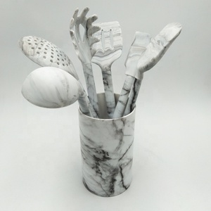 Ensemble d'ustensiles de cuisine en marbre, ensembles d'ustensiles en silicone, nouveau design 2022, style élégant, 12 pièces, logo personnalisé, boîte de couleur - Product Image 4