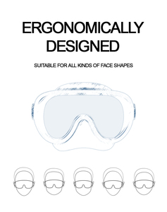 Nuova <span class=keywords><strong>Maschera</strong></span> Subacquea ZMZDIVE Wolf con Doppia Lente in Vetro Temperato, Basso Volume 65cc, Cinturino Integrato in Silicone Liquido - Product Image 2