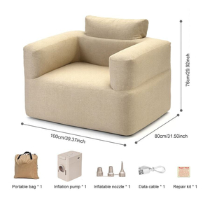Multi-size <b>Inflatable</b> <b>Sofa</b> Set, Lightweight Portable Air Furniture for Temporary Guest Use & Outdoor Leisure - Product Image 2