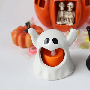 Bougies LED électroniques en plastique réutilisables et durables SouthPeak, lumières fantômes noires et blanches, décoration de fête d'Halloween, vente chaude - Product Image 6