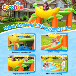 Château gonflable Cocofish Oxford avec toboggan pour les fêtes d'enfants, location de château gonflable Monkey pour parc aquatique d'été - Product Image 3