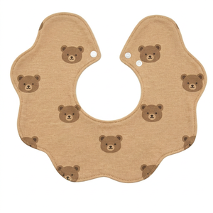 Bavoirs pour bébé OEM ODM, fabriqués en usine depuis 15 ans, forme fleur 360°, doux, 100% coton absorbant, bavoirs d'alimentation, ensemble de bavoirs anti-bave pour nourrissons avec logo personnalisé - Product Image 3