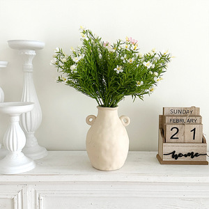 Plantas Simuladas al por Mayor, Mini <span class=keywords><strong>Flores</strong></span> Coloridas de Plástico, Hojas Verdes, <span class=keywords><strong>Flores</strong></span> <span class=keywords><strong>Artificiales</strong></span> para Decoración del Hogar - Product Image 4