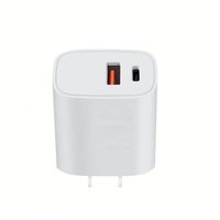 Chargeur mural rapide 20W USB-C adaptateur secteur prise américaine câble PD pour iPhone
